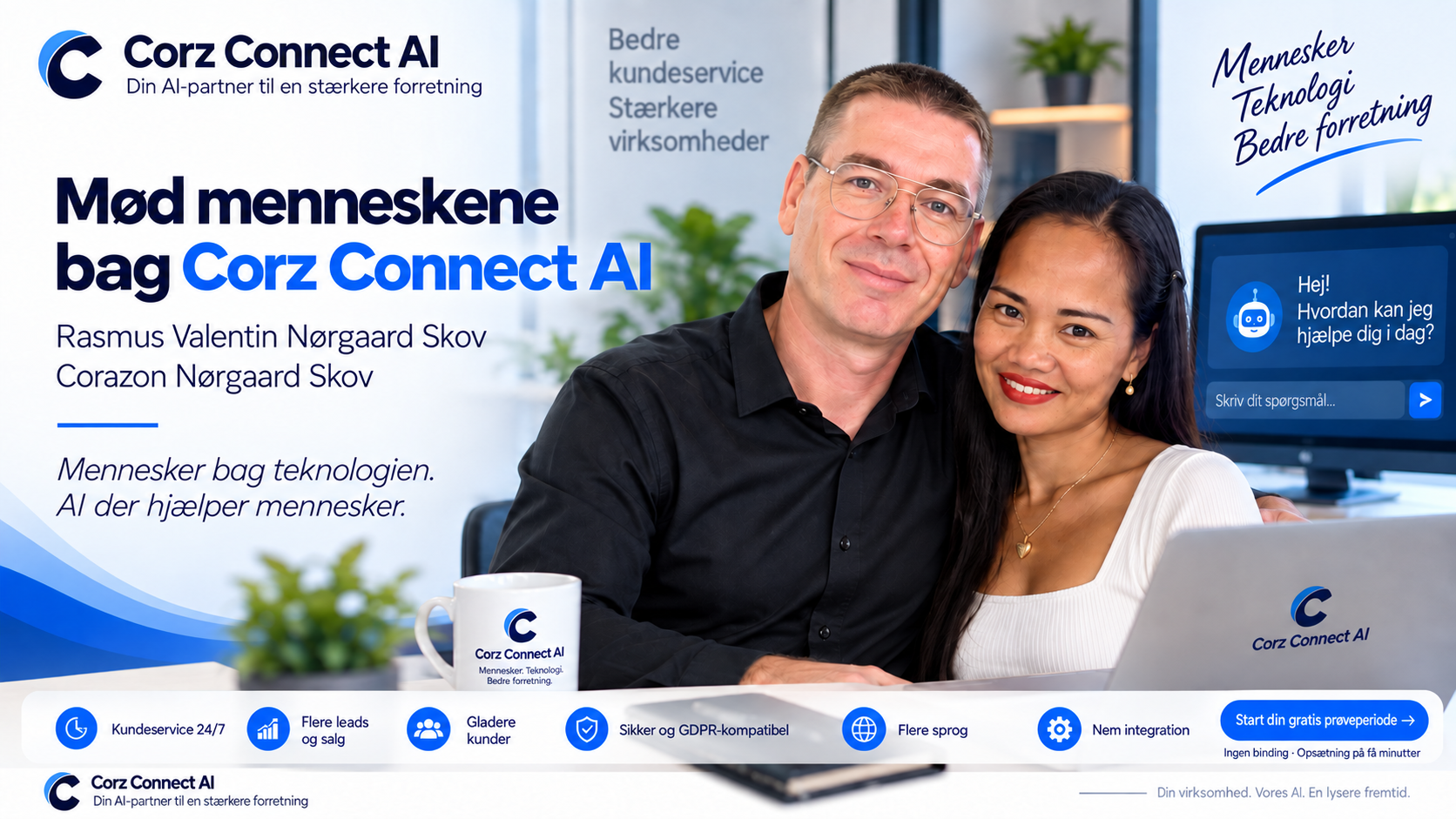 Rasmus Valentin Nørgaard Skov og Corazon Nørgaard Skov, Corz Connect AI