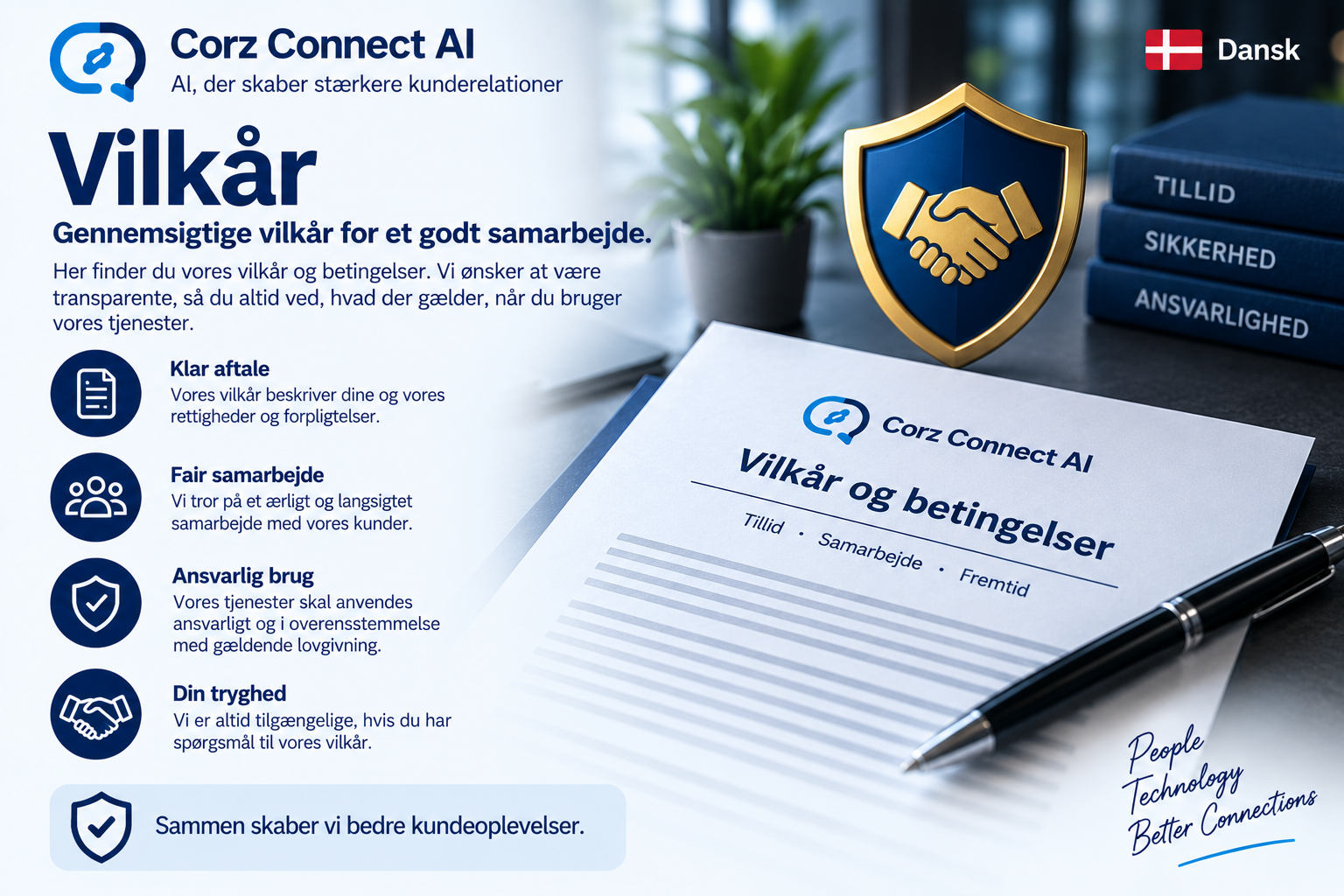 Corz Connect AI vilkår og betingelser